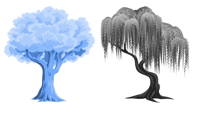 左边这棵”票据树“生气勃勃，而右边这个”无效树“则伤心欲绝。如果右边的树会说话，它可能会说”我讨厌死你了“之类的话。